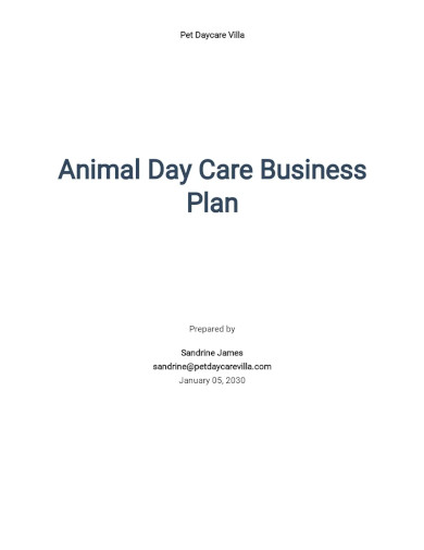 doggy day care business plan template