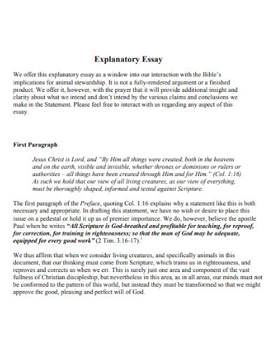animal explanatory essay
