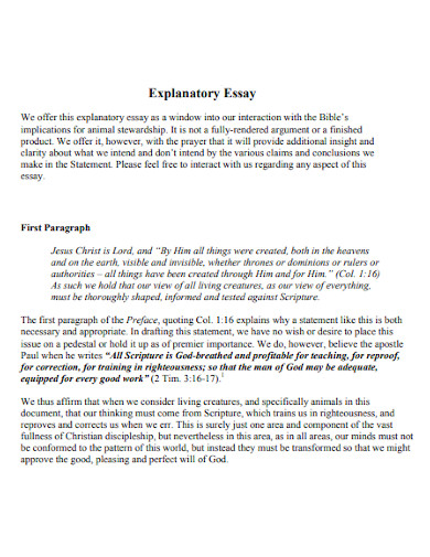 sample of explanatory essay