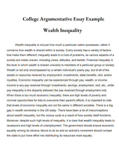 argumentative essay for college template