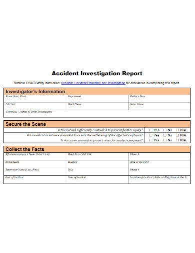 assistance accident investigation report