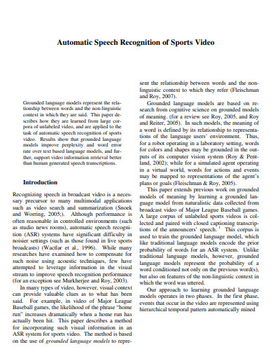 automatic speech recognition of sports video