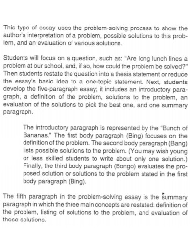 basic problem solving essay