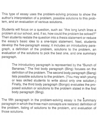 problem solution essay format