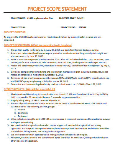 Project Scope Statement - 10+ Examples, Format, Pdf | Examples