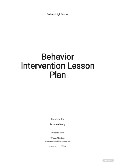 behavior intervention lesson plan template