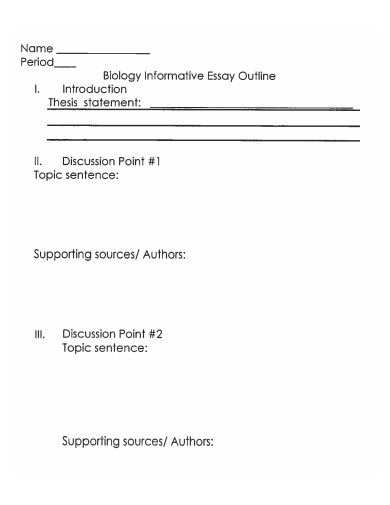 the purpose of an outline for an informative essay is to quizlet