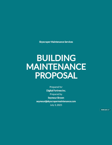 building maintenance proposal template