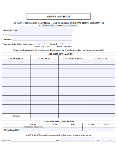 Data Report - 10+ Examples, Format, Pdf | Examples