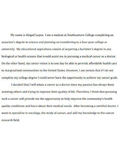 essay on future goals after high school