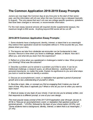 common application essay prompts