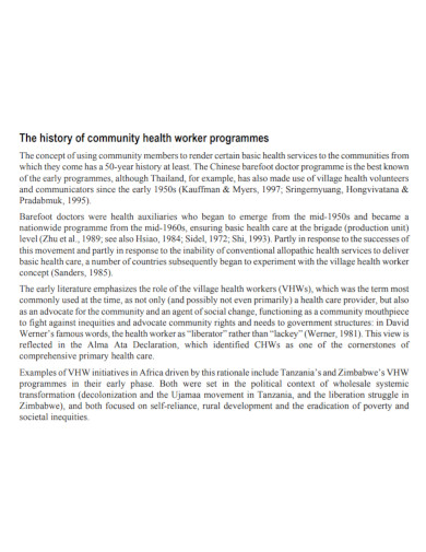 community health narrative essay