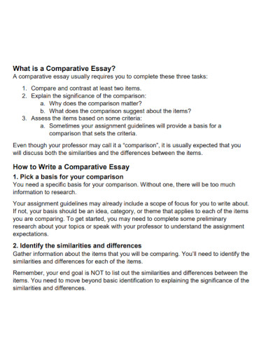 example conclusion for comparative essay