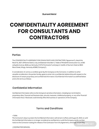 consultant confidentiality agreement