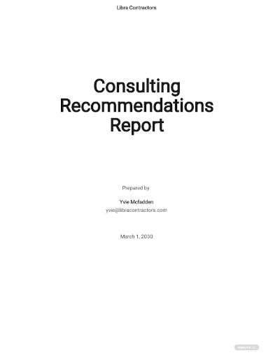 consulting recommendation report