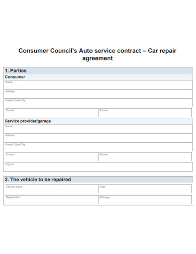 consumer councils auto service contract