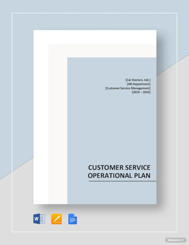 customer service operational plan template