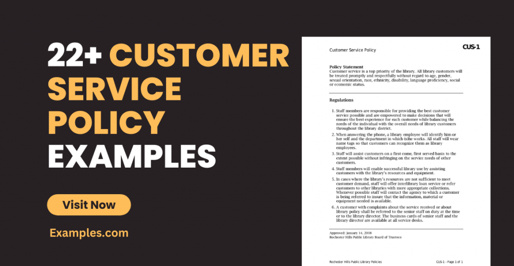 Customer Service Policy Examples