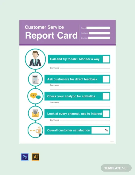 customer service report card template