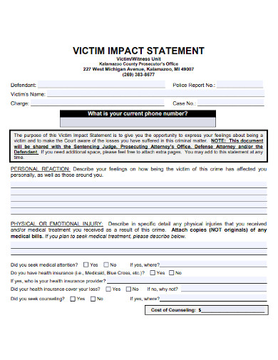 defendant victim impact statement