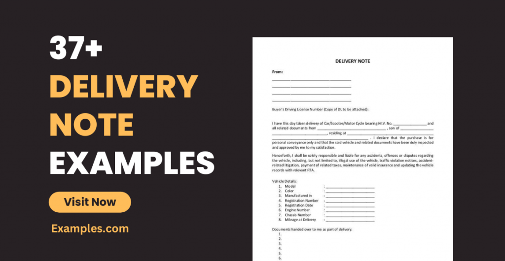 Delivery Note Examples