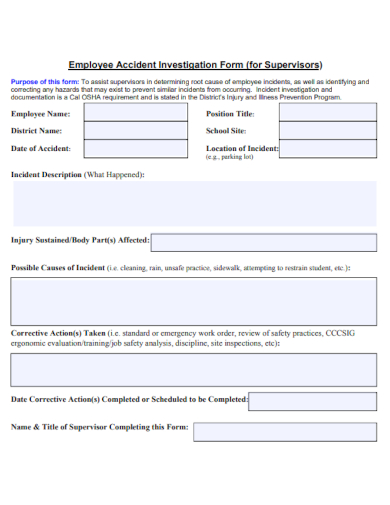 employee accident investigation form