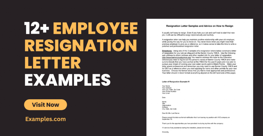 Employee Resignation Letter Examples