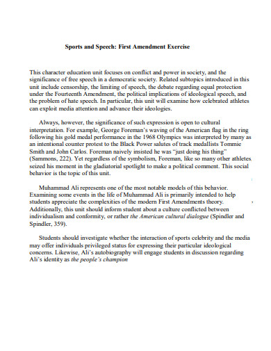 example of informative speech about sports