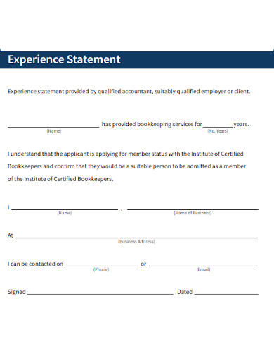 experience statement template2