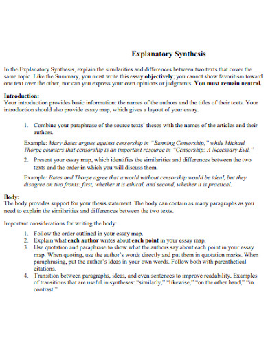 explanatory synthesis essay