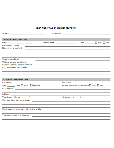fall incident report
