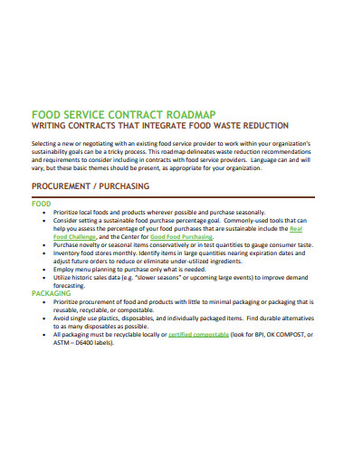 food service contract in pdf