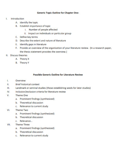 generic outline for literature review