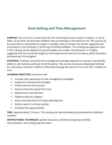 Goal-Setting and Time Management