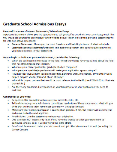 graduate school admission essay service