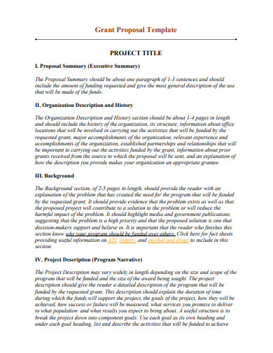 grant proposal executive summary template