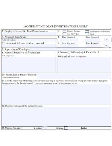 hr incident investigation form
