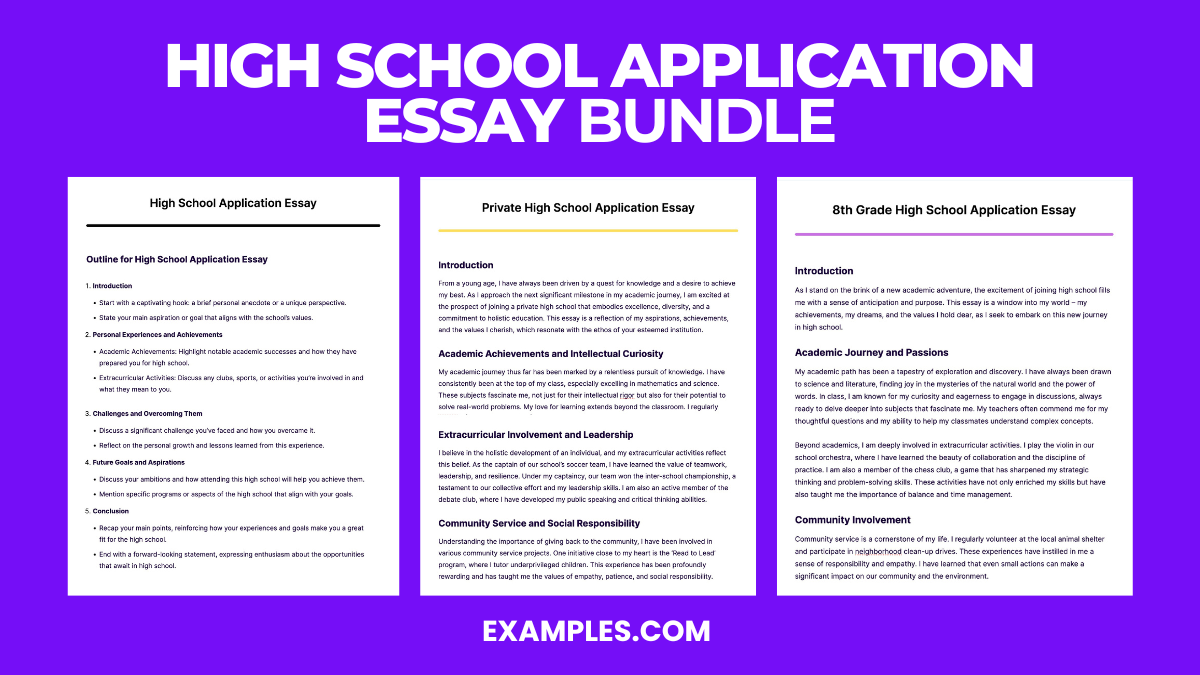 High School Application Essay Bundle
