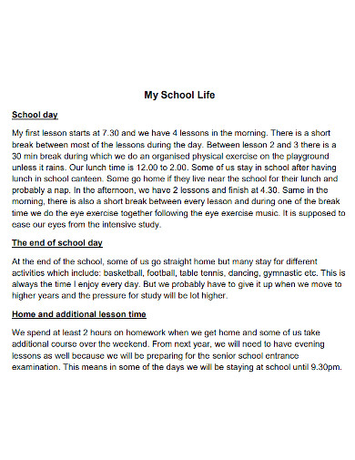 life goals essay examples college