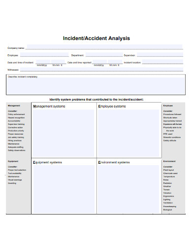 incident and accident analysis