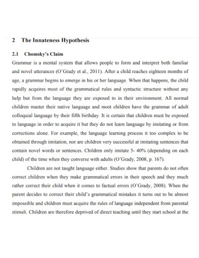 innateness hypothesis essay