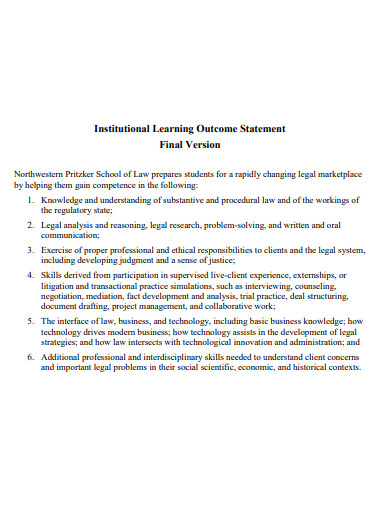 institutional learning outcome statement