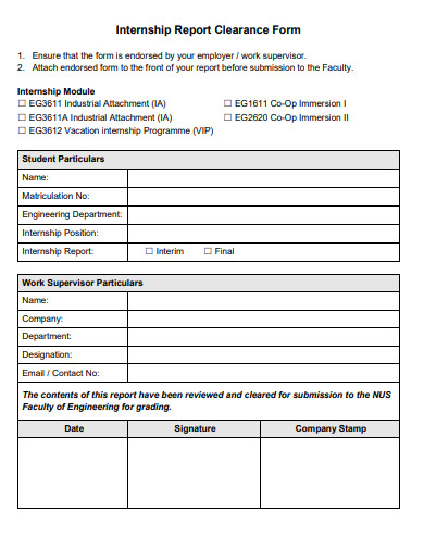 Internship Report Form - 9+ Examples, Format, Pdf | Examples