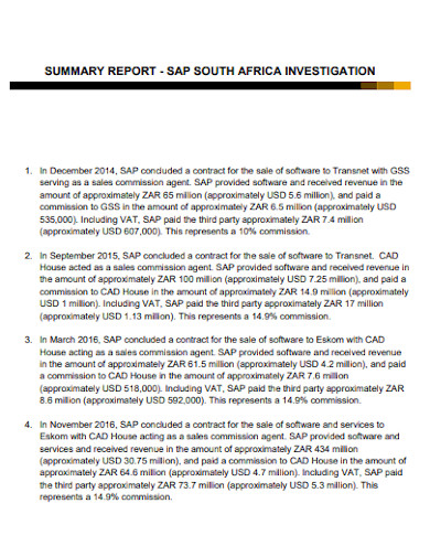 investigation summary report in pdf