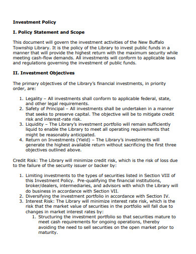 Policy Scope Statement - 10+ Examples, Format, Pdf | Examples