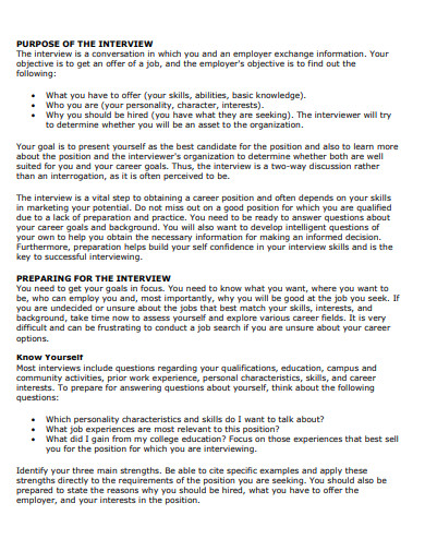 job interview essay template