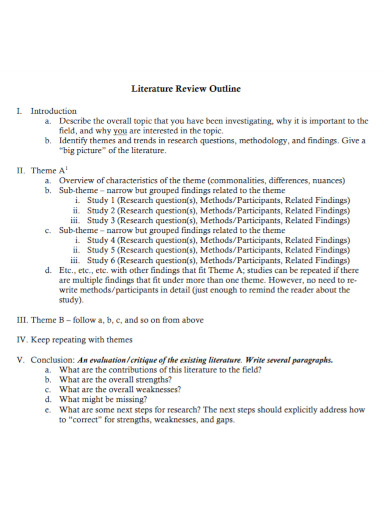 apa literature review template