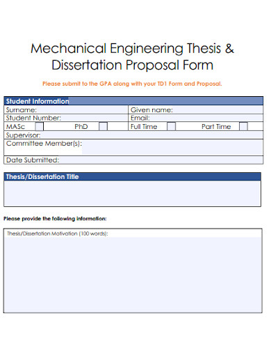 mechanical engineering research proposal sample pdf