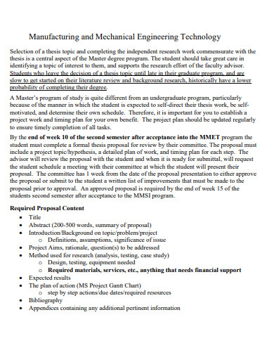 research proposal for mechanical engineering