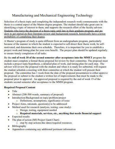 undergraduate research proposal topics mechanical engineering pdf